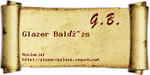 Glazer Balázs névjegykártya