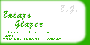 balazs glazer business card