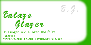 balazs glazer business card